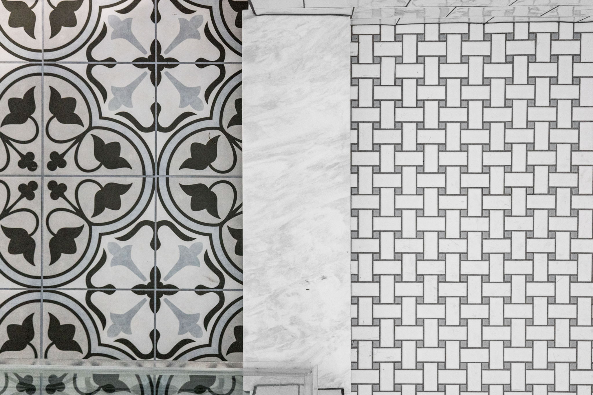 Spanish Mosaic Tile Custom Tile Shower Curb